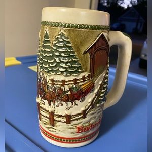Budweiser Clydesdales Holiday Stein Collection 1990’s Ceramarte